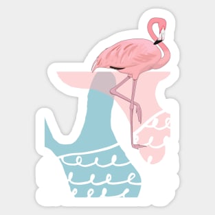 Flamingo Retro Florida Beach Sticker